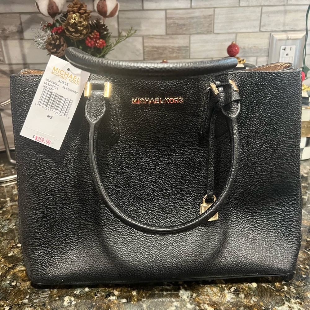 Michael Kors Black Leather Tote Bag
